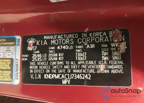 2018 Kia Sportage Lx из США, поврежденный, VIN KNDPMCAC1J7346242